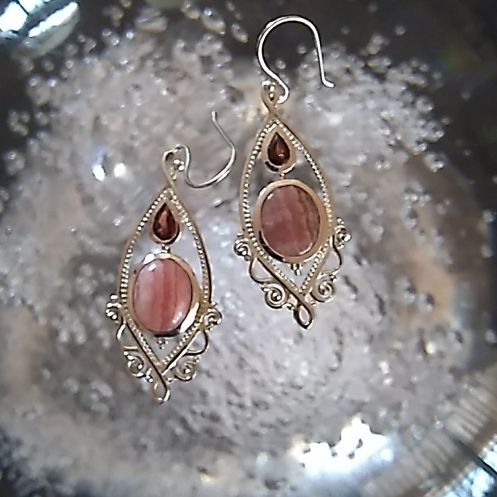Himalayan Gems Rhodochrosite Gem Earrings